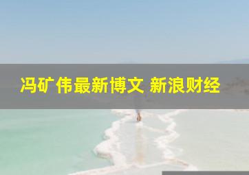 冯矿伟最新博文 新浪财经